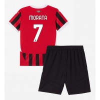 Dětský fotbalový dres AC Milan Alvaro Morata #7 2024-25 Domácí Krátký Rukáv (+ trenýrky)